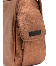 LESAC TRIO Metallic leather satchel backpack bronze - Women’s Bags - 7