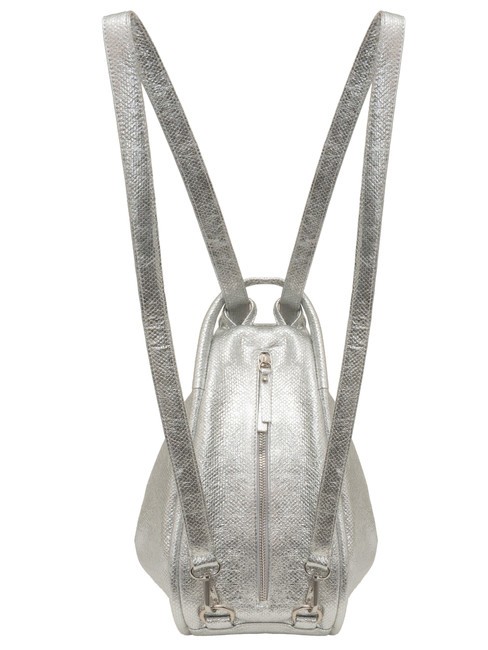TRIO Metallic leather satchel backpack silver - Women&rsquo;s Bags