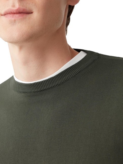 EXPLORING Cotton crew neck sweater botanical - Men's Sweaters