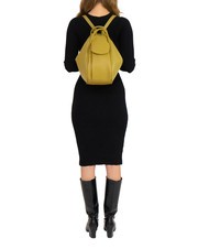 LESAC TRIO  Hammered leather satchel backpack mustard - Women’s Bags - 5