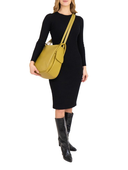 TRIO  Hammered leather satchel backpack mustard - Women’s Bags