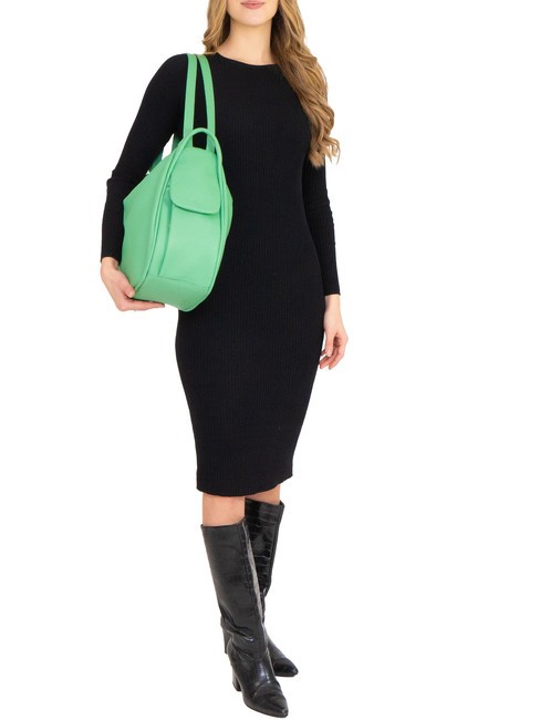 TRIO  Hammered leather satchel backpack green - Women’s Bags