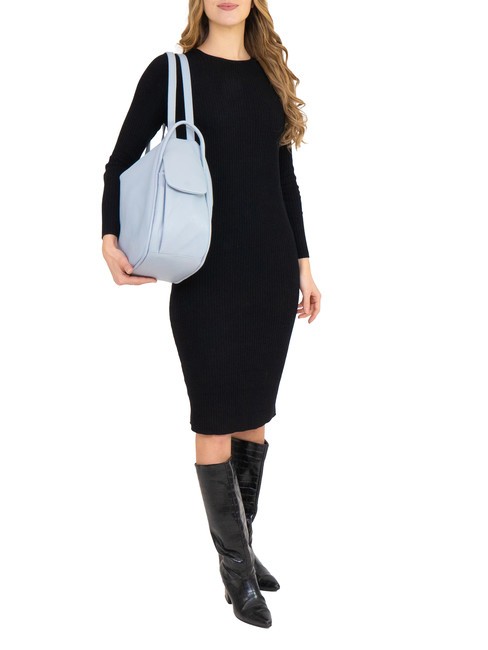 TRIO  Hammered leather satchel backpack powder blue - Women’s Bags