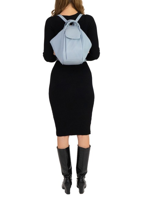 TRIO  Hammered leather satchel backpack powder blue - Women’s Bags