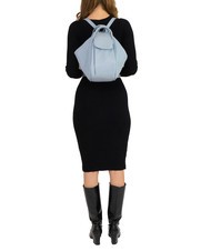 LESAC TRIO  Hammered leather satchel backpack powder blue - Women’s Bags - 6