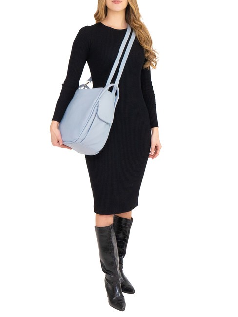 TRIO  Hammered leather satchel backpack powder blue - Women’s Bags