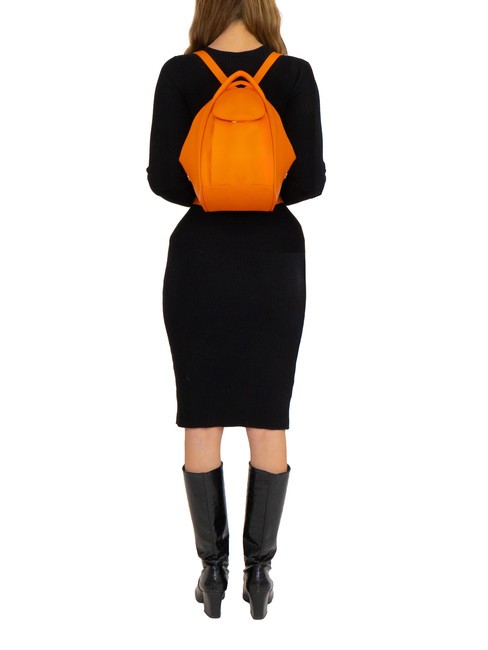 TRIO  Hammered leather satchel backpack orange - Women’s Bags