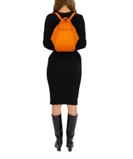 LESAC TRIO  Hammered leather satchel backpack orange - Women’s Bags - 5