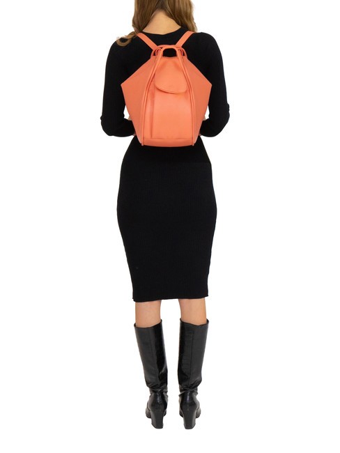 TRIO  Hammered leather satchel backpack salmon - Women’s Bags