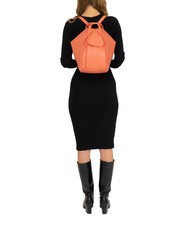 LESAC TRIO  Hammered leather satchel backpack salmon - Women’s Bags - 6