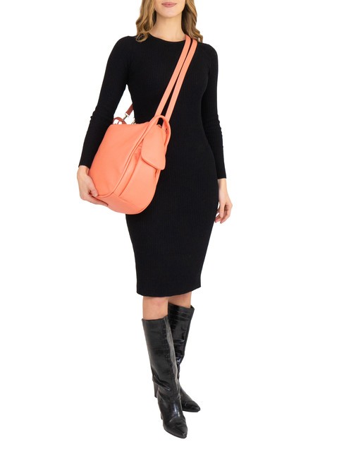 TRIO  Hammered leather satchel backpack salmon - Women’s Bags