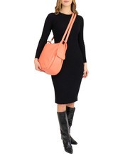 LESAC TRIO  Hammered leather satchel backpack salmon - Women’s Bags - 7