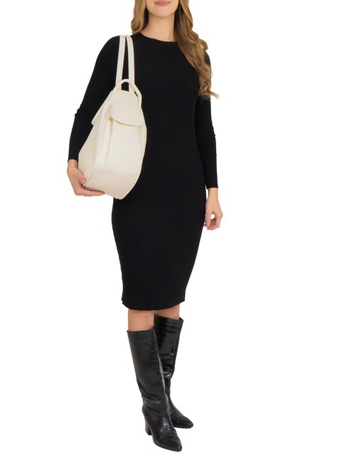 TRIO  Hammered leather satchel backpack white - Women’s Bags