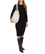 LESAC TRIO  Hammered leather satchel backpack white - Women’s Bags - 4