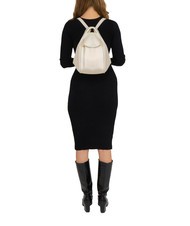 LESAC TRIO  Hammered leather satchel backpack white - Women’s Bags - 5