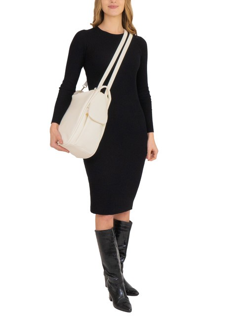 TRIO  Hammered leather satchel backpack white - Women’s Bags