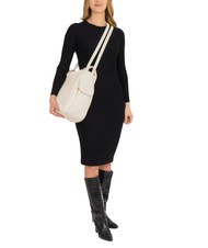 LESAC TRIO  Hammered leather satchel backpack white - Women’s Bags - 6