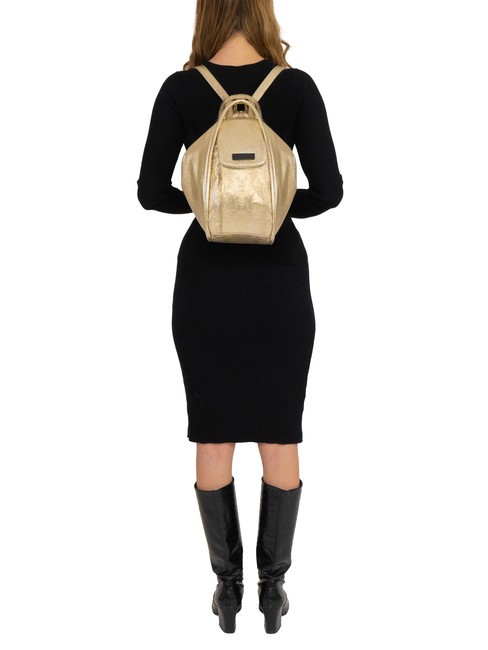 TRIO Metallic leather satchel backpack gold - Women&rsquo;s Bags
