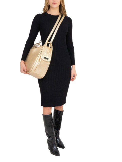 TRIO Metallic leather satchel backpack gold - Women&rsquo;s Bags