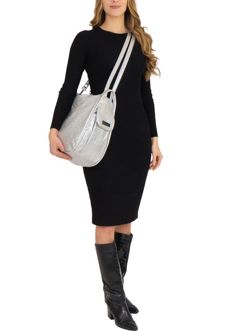 TRIO Metallic leather satchel backpack silver - Women&rsquo;s Bags