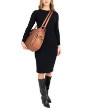 LESAC TRIO Metallic leather satchel backpack bronze - Women’s Bags - 6