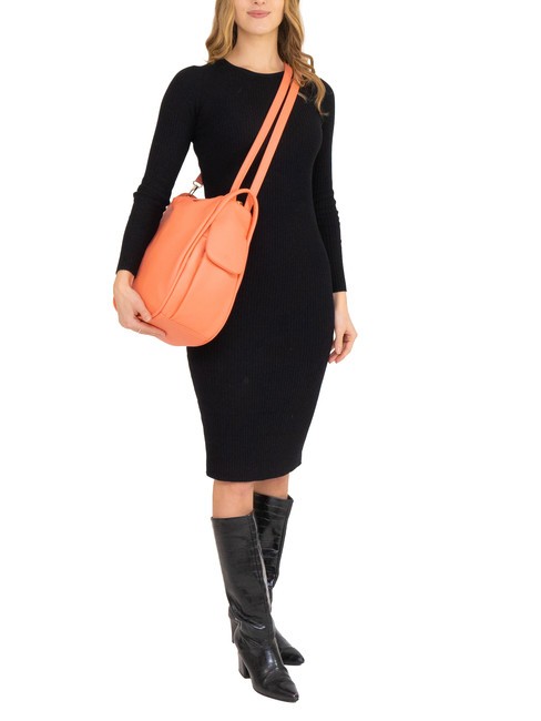 TRIO Nappa leather satchel backpack dark salmon - Women’s Bags