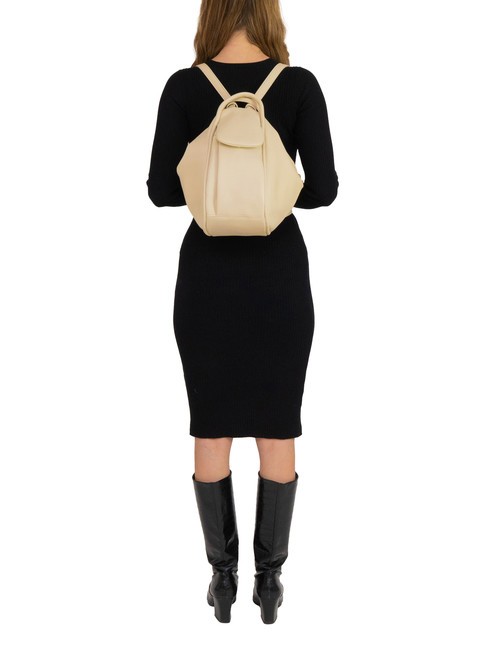 TRIO Nappa leather satchel backpack beige - Women’s Bags