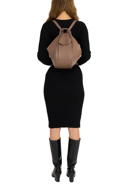 TRIO Nappa leather satchel backpack brown - Women’s Bags