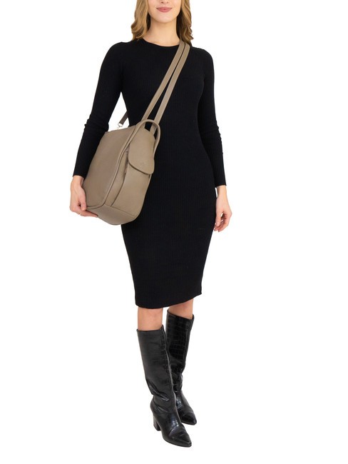 TRIO Nappa leather satchel backpack mud - Women’s Bags