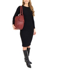 LESAC TRIO Nappa leather satchel backpack Bordeaux - Women’s Bags - 4