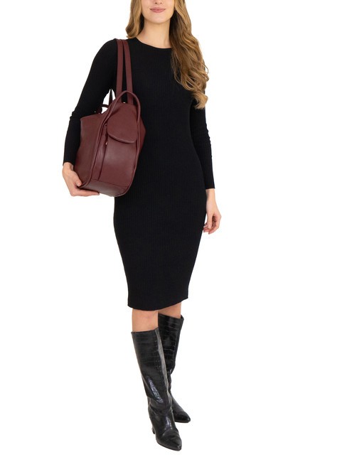 TRIO Nappa leather satchel backpack dark burgundy - Women’s Bags