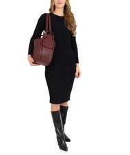 LESAC TRIO Nappa leather satchel backpack dark burgundy - Women’s Bags - 4