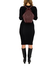 LESAC TRIO Nappa leather satchel backpack dark burgundy - Women’s Bags - 5