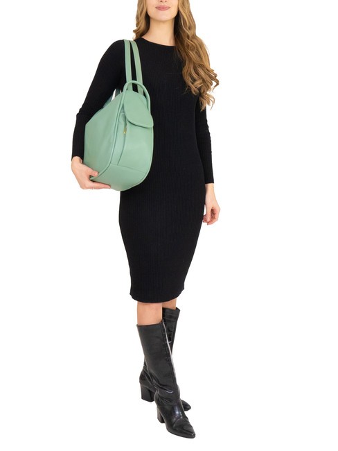 TRIO Nappa leather satchel backpack sage green - Women’s Bags