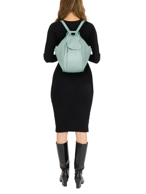 TRIO Nappa leather satchel backpack medium sage green - Women’s Bags