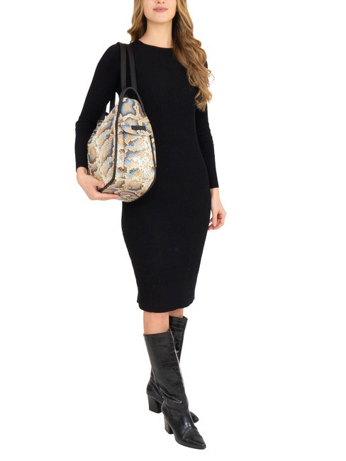 TRIO Python leather satchel backpack gray python - Women’s Bags