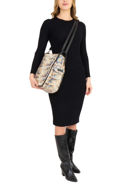 TRIO Python leather satchel backpack gray python - Women’s Bags