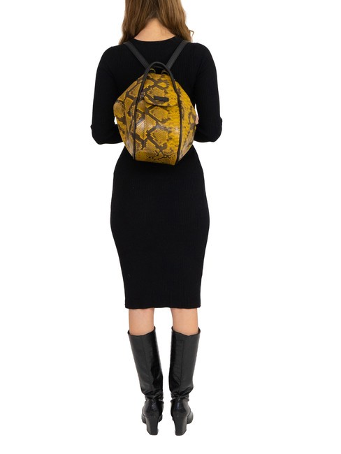 TRIO Python leather satchel backpack brown python - Women’s Bags