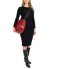 LESAC TRIO Python leather satchel backpack red python - Women’s Bags - 6