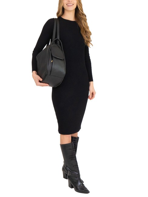 TRIO  Hammered leather satchel backpack black25 - Women’s Bags