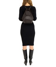 LESAC TRIO  Hammered leather satchel backpack black25 - Women’s Bags - 5