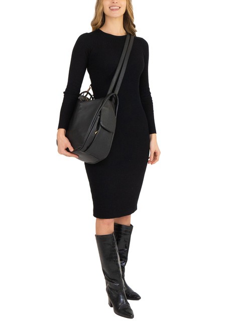 TRIO  Hammered leather satchel backpack black25 - Women’s Bags