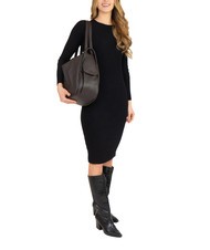 LESAC TRIO  Hammered leather satchel backpack coffee25 - Women’s Bags - 4