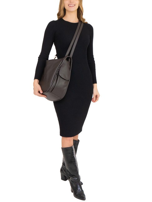 TRIO  Hammered leather satchel backpack coffee25 - Women’s Bags