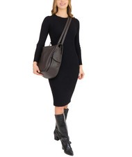 LESAC TRIO  Hammered leather satchel backpack coffee25 - Women’s Bags - 6