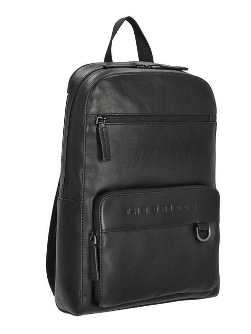 DAMIANO Leather backpack for 14" laptop black / dark matte ruthenium - Laptop backpacks