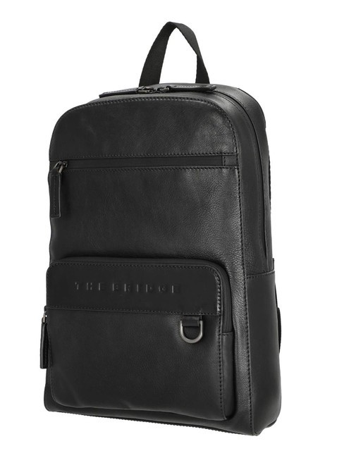 DAMIANO Leather backpack for 14" laptop black / dark matte ruthenium - Laptop backpacks