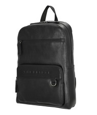 THE BRIDGE DAMIANO Leather backpack for 14" laptop black / dark matte ruthenium - Laptop backpacks - 3