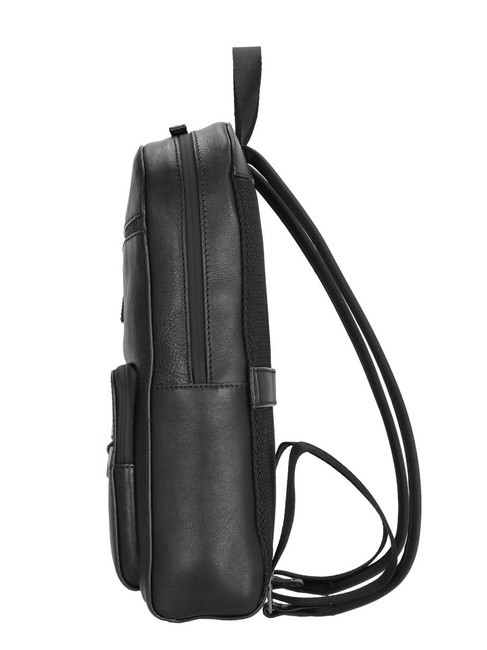DAMIANO Leather backpack for 14" laptop black / dark matte ruthenium - Laptop backpacks