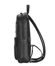 THE BRIDGE DAMIANO Leather backpack for 14" laptop black / dark matte ruthenium - Laptop backpacks - 4